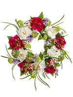 23" Peony/Lilac/Snowball Wreath Beauty Pink (pack of 4)