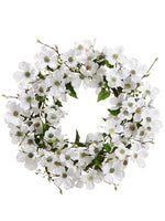 24" Dogwood/Pussy Willow Wreath White (pack of 2)