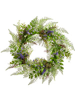 22" Lavender/Berry/Fern Wreath Lavender (pack of 4)