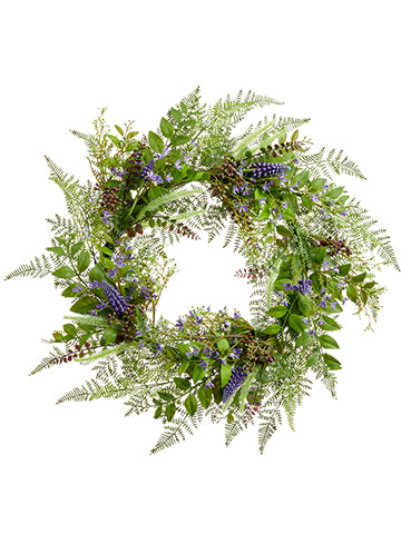 22" Lavender/Berry/Fern Wreath Lavender (pack of 4)