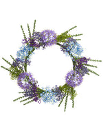 24" Agapanthus/Sedum/ Echeveria Wreath Lavender Green (pack of 2)
