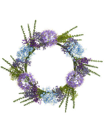 24" Agapanthus/Sedum/ Echeveria Wreath Lavender Green (pack of 2)