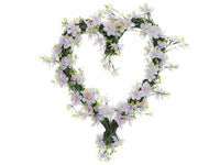 15" Cherry Blossom Heart Shaped Wreath Soft Pink (pack of 4)