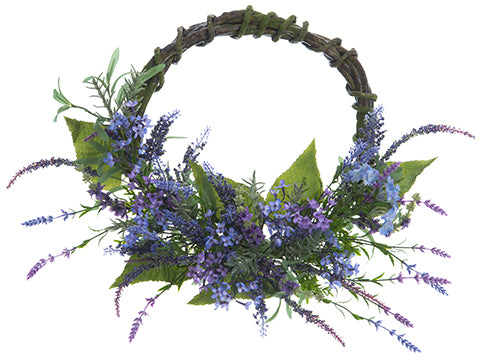 24" Lavender/Dianthus Wreath  Purple Blue (pack of 1)