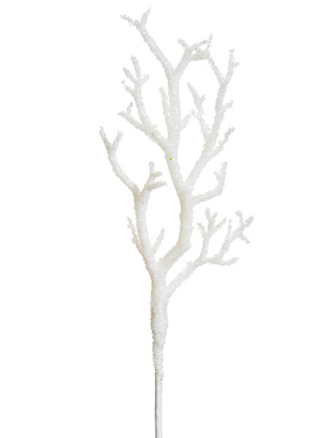 21" Beaded Coral Spray  White (pack of 12)
