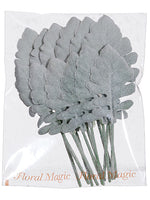 6"Wx5"L Dusty Miller Corsage Leaves x12 in Bag Green Gray (pack of 24)