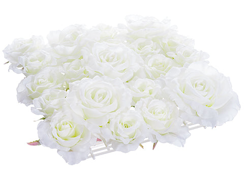 9.75"Wx9.75"L Rose Tile  White (pack of 6)