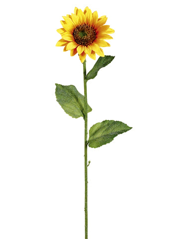 23" Sunflower Spray x1  Yellow Gold (pack of 12)