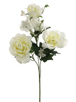 25.5" Rose/Hydrangea Spray x3  Cream (pack of 12)