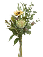 31" Sunflower/Protea/ Eucalyptus Drop in Bundle Yellow Green (pack of 4)
