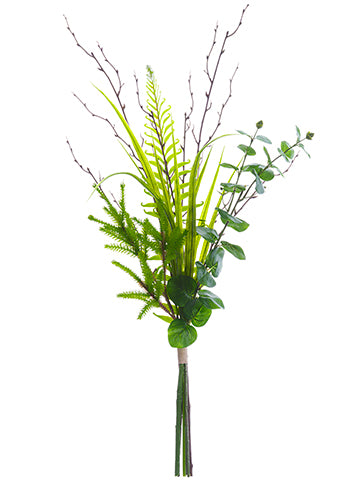 35" Protea/Fern/Plastic Twig Drop in Bundle Green (pack of 4)