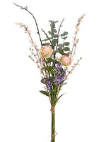 40" Ranunculus/Eucalyptus/ Twig Drop in Bundle Pink Green (pack of 6)