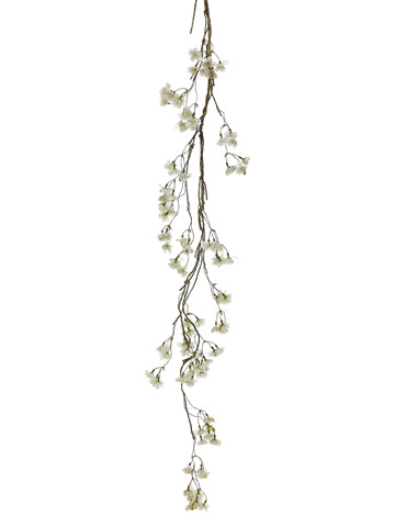 63" Cherry Blossom Hanging Spray White (pack of 6)