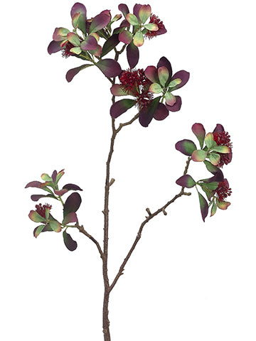 28" Fall Blossom Spray  Green Burgundy (pack of 12)