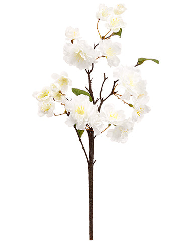 18" Cherry Blossom Spray  White (pack of 24)
