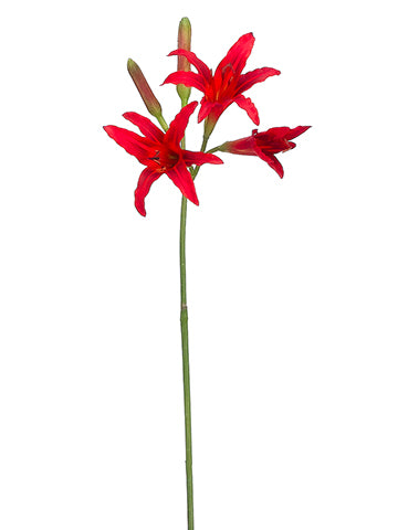 27.5" Day Lily Spray  Red (pack of 12)