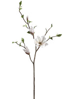 45" Japanese Magnolia Spray With 3 Flowers And 1 Bud Cream Pink (pack of 6)