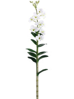 45" Dendrobium Orchid Plant With 9 Flowers 5 Buds And 13 Leaves White (pack of 2)