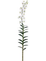 59" Dendrobium Orchid Plant With 14 Flowers 4 Buds And 18 Leaves White (pack of 2)