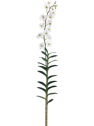 59" Dendrobium Orchid Plant With 14 Flowers 4 Buds And 18 Leaves White (pack of 2)