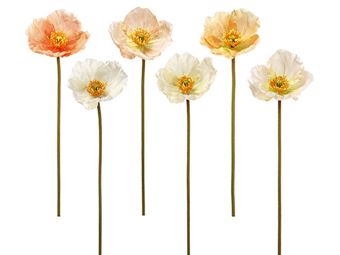 23" Poppy Spray (6 Colors /Assortment) Assorted (pack of 12)