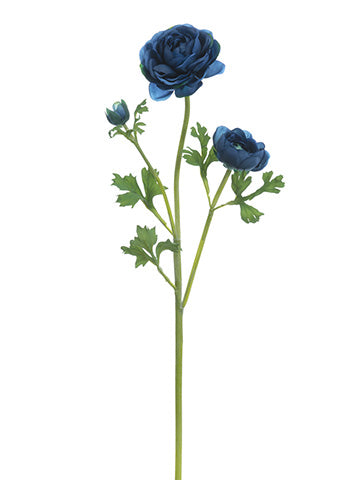 24" Ranunculus Spray  Navy Blue (pack of 12)