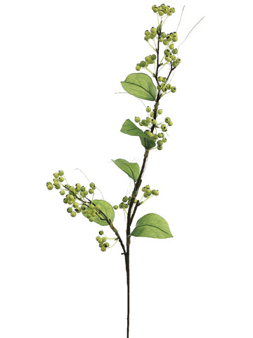 25" Foam Berry Spray  Green Cream (pack of 12)