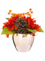 10" Dahlia in Ceramic Vase  Brick (pack of 4)
