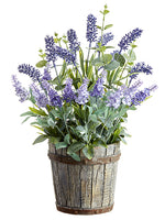 17" Lavender/Eucalyptus Arrangement in Cement Pot Two Tone Lavender (pack of 4)