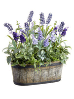 14" Lavender/Eucalyptus Arrangement in Mgo Pot Two Tone Lavender (pack of 4)