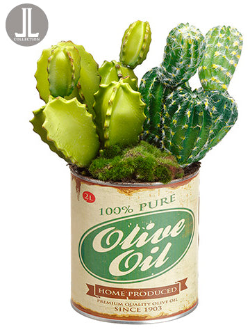 11" Cactus in Can  Green (pack of 6)
