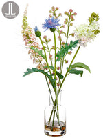 18" Lilac/Thistle in Glass Vase Lavender White (pack of 4)