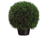 20"Hx18.5"Wx18.5"L Cedar Ball Topiary in Pot Green (pack of 1)