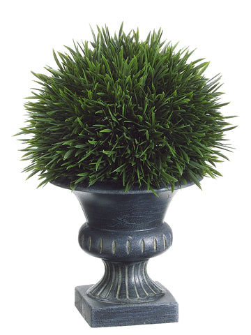 9" Grass in Plastic Urn  Green (pack of 6)