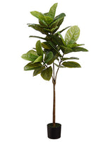 4.5' Rubber Plant Tree in Pot  Green (pack of 4)