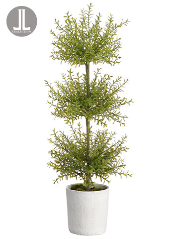 32" Myrtle Topiary x3 in Clay Pot Green (pack of 2)