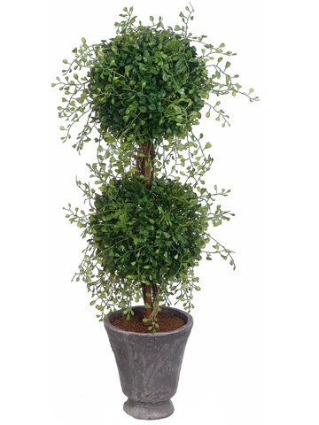 26" Angel Vine Double-Ball Topiary in Terra Cotta Pot Green (pack of 2)