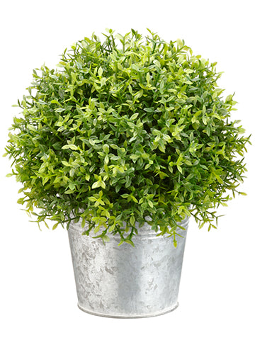 9" Mini Tea Leaf Ball in Tin Pot Green (pack of 6)