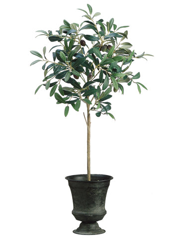 30" Olive Topiary in Tin Urn  Green Burgundy (pack of 2)