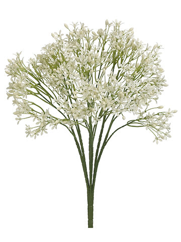 15" Mini Flower Bush x7  White (pack of 12)