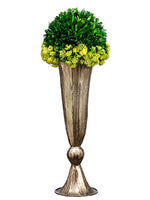 20"Hx7"Wx7"L Preserved Boxwood Orb in Metal Vase Green (pack of 1)
