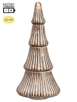 15.5"Hx7"D Battery Operated Christmas Tree With Light Brown White (pack of 4)