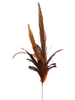 33" Pheasant Feather Spray  Orange (pack of 24)