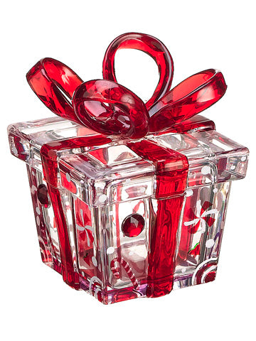 3.5"Hx2.5"Wx2.5"L Peppermint Candy Gift Box Red White (pack of 12)