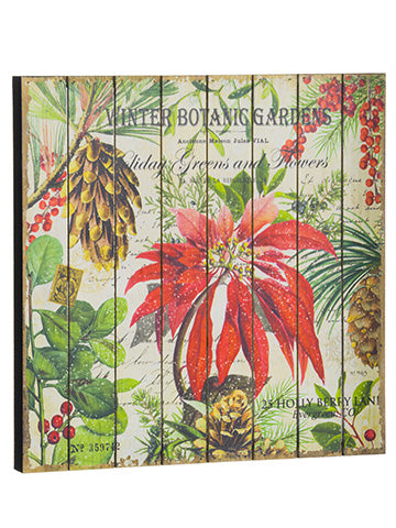 16"Wx16"L Winter Botanic Garden Wall Decor Red Green (pack of 6)