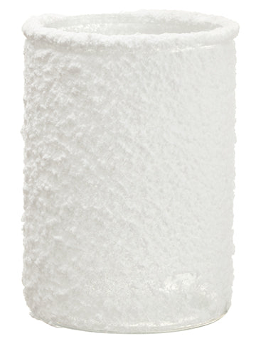 8.5"Hx6.5"D Snow Glass Vase  White (pack of 6)