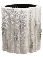 7.5"H X 9"D Snowed Faux Birch Container Whitewashed (pack of 4)