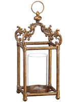 15" Metal Candleholder  Antique Gold (pack of 2)