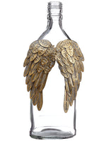 10" Glass Vase with Metal Angel Wing Clear Gold (pack of 2)