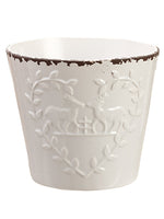 6.25"Hx7.25"D Reindeer Ceramic Vase Antique White (pack of 2)